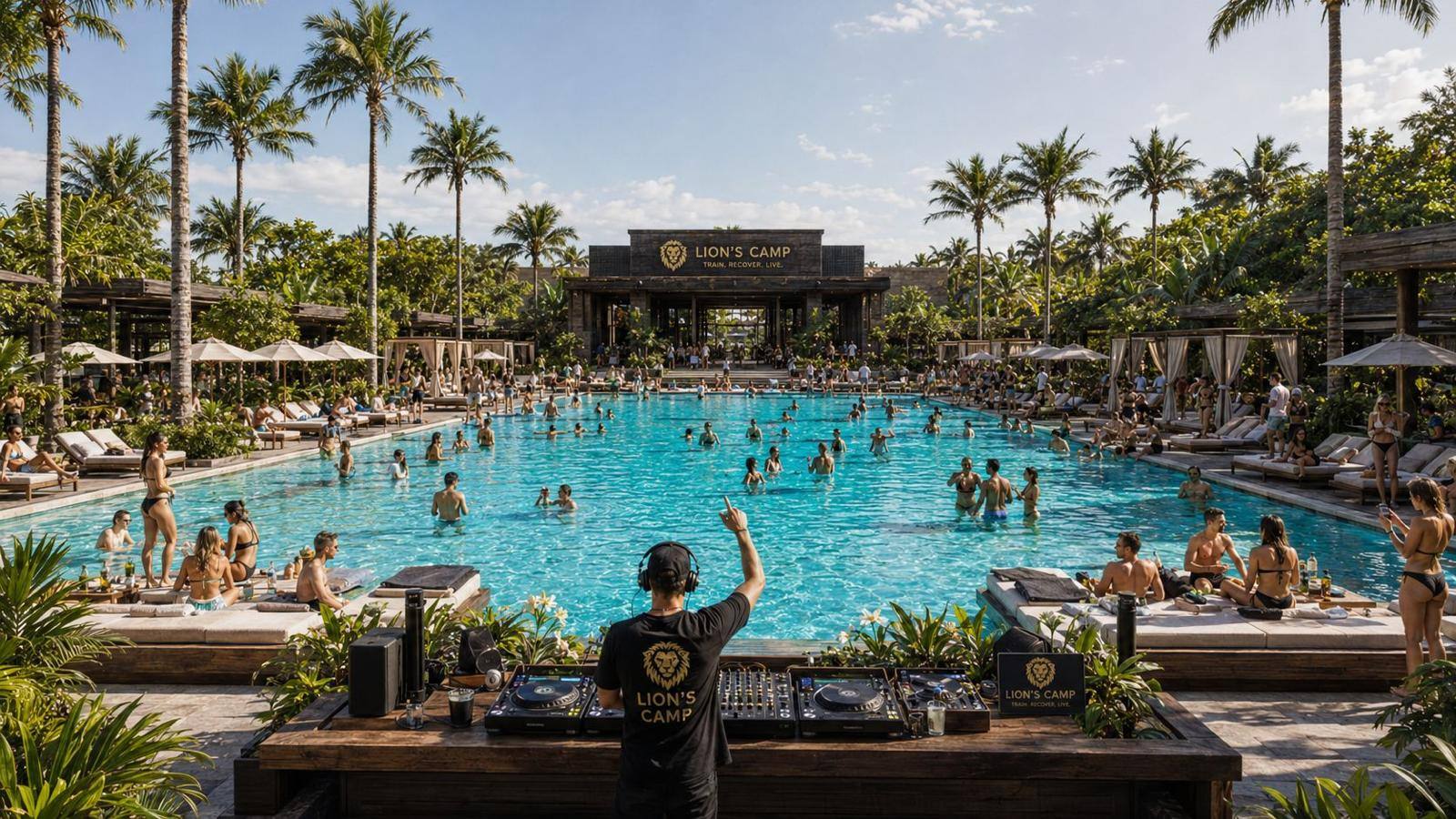 Pool party with DJ at LION'S CAMP